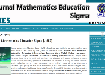 Jurnal Pendidikan Matematika FKIP UMSU Terakreditasi SINTA 5 – JMES (Journal Mathematics Education Sigma)