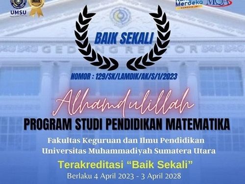 Prodi S1 Pendidikan Matematika FKIP UMSU Terakreditasi Baik Sekali